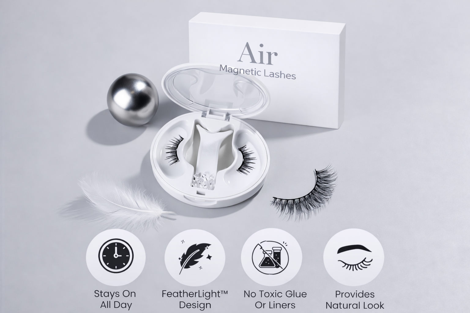 Air Magnetic Eye Lashes Set With Applicator 2.0