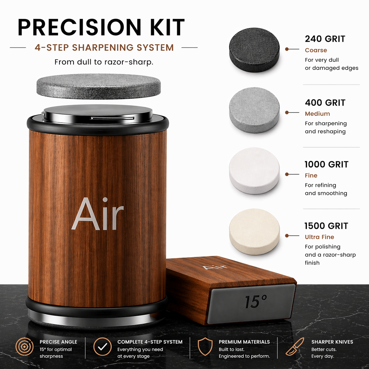 Air Rolling Diamond Knife Sharpener 2.0